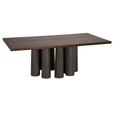 Noir Severity 84" Walnut Solid Wood Dining Table In Dark Walnut