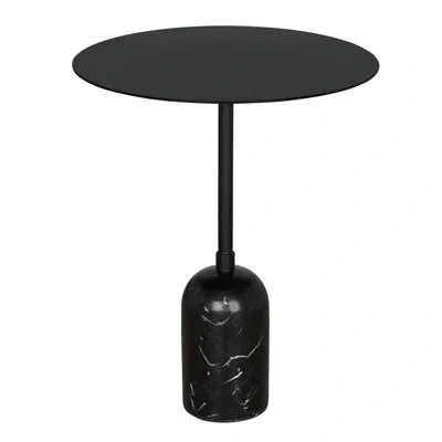 Noir Shantu Side Table With Metal Top In Black