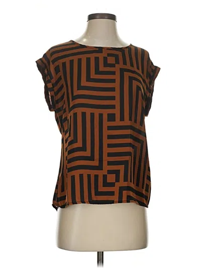 Pre-owned Noir Short Sleeve Blouse In Brown