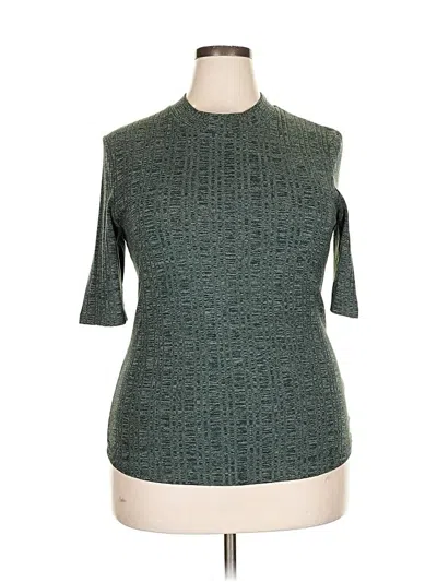 Pre-owned Noir Short Sleeve Turtleneck In Green