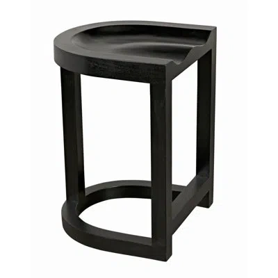 Noir Solid Wood Bar Stool In Hand Rubbed Black