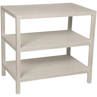 Noir Solid Wood End Table With Storage In White Wash
