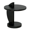 Noir Solid Wood Floor Shelf End Table With Storage In Black
