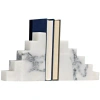 Noir Step Bookends In White