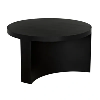 Noir Steward Steel Pedestal Coffee Table In Matte Black