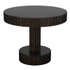 Noir Stringata Solid Wood End Table In Hand Rubbed Black,light Brown