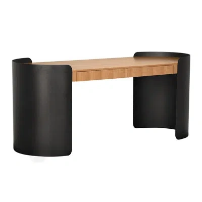 Noir Tessio Desk In Natural Oak