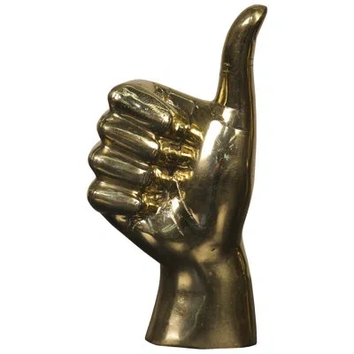 Noir Thumbs Up Figurine In Brass