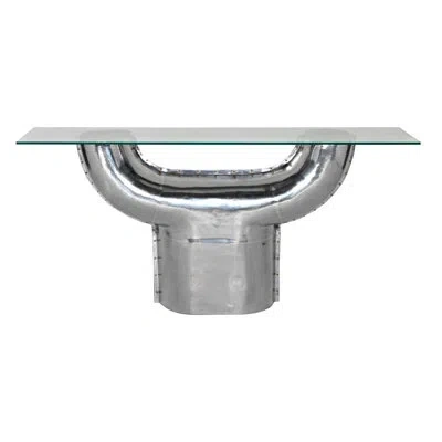 Noir Titan 69" Console Table In Clear