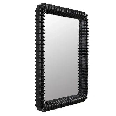 Noir Toshi Traditional Wall Mirror In Hand Rubbed Black