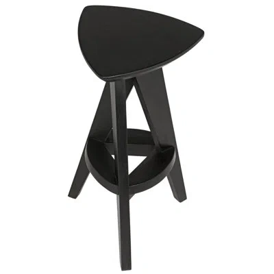 Noir Twist Counter Stool In Charcoal Black