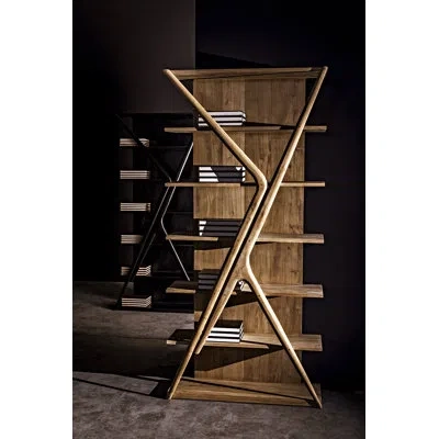 Noir Vetra 85" H X 40" W Solid Wood Standard Bookcase In Hand Rubbed Black