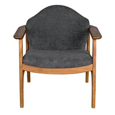 Noir Vittorio 29" W Fabric Armchair In Gray