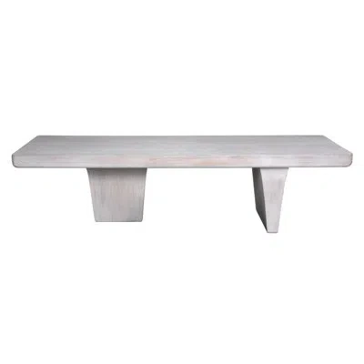 Noir Ward Solid Wood Coffee Table In White Wash
