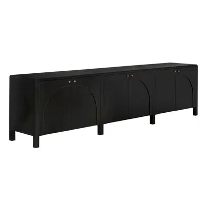 Noir Weston 117'' Sideboard In Hand Rubbed Black,light Brown