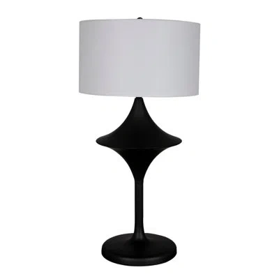 Noir Wilder Metal Table Lamp In Matte Black