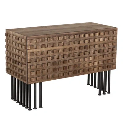 Noir Wolfgang 45'' Sideboard In Matte Black,dark Walnut