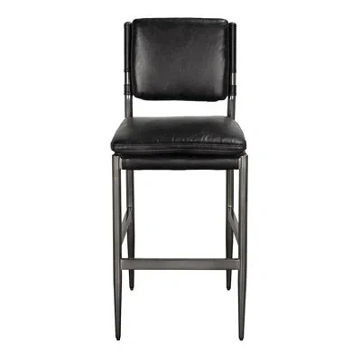 Noir Wooster Bar Chair In Ebony Black