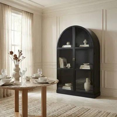 Noir Yoke Dining Cabinet In Black