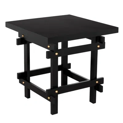 Noir Yokosuka Side Table In Hand Rubbed Black