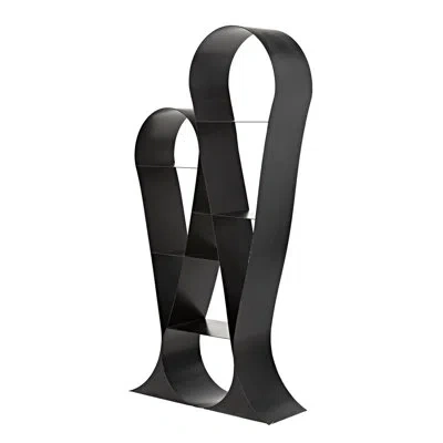 Noir Zaha Bookcase, Black Metal