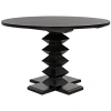 Noir Zig-zag Solid Wood Dining Table In Hand Rubbed Black