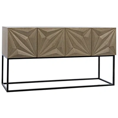 Noir Zurich 60" Console Table In Bleached Walnut