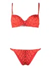 Noire Swimwear Abstract-print Bikini Set In Red