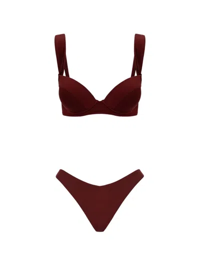 Noire Swimwear Ava Ivy Underwire Bikini In Burgundy