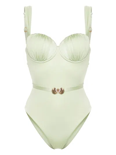 Noire Swimwear Balconette Ruched Swimsuit In White