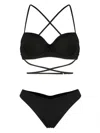 Noire Swimwear Balconette-style Bikini Set In Black