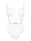 NOIRE SWIMWEAR BELTED RUCHED BALCONETTE SWIMSUIT