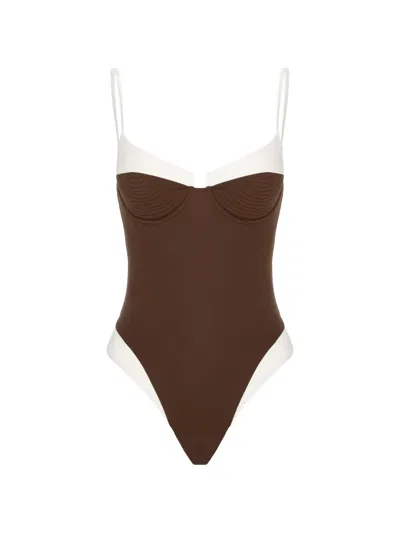 Noire Swimwear Celine Swimsuit In Brown