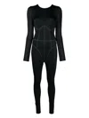 Noire Swimwear Contrasting-stitch Swim Suit In Black