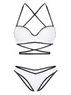 Noire Swimwear Crossover-straps Balconette Bikini Set In White