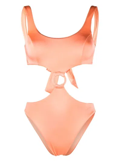 Noire Swimwear Cut-out Detailing Swimsuit In Orange
