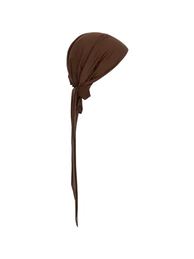 Noire Swimwear Draped Head Scarf In Transparent