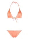 Noire Swimwear Gathered Bikini Set In 橘色