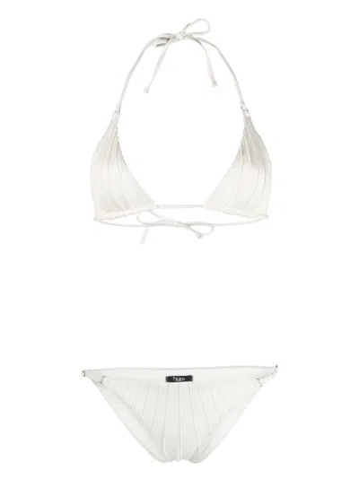 Noire Swimwear Gathered Bikini Set In White