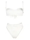 Noire Swimwear High-waist Belted Bikini Set In Neutrals