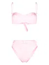 Noire Swimwear High-waist Belted Bikini Set In Pink