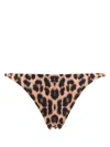 Noire Swimwear Leopard-print Bikini Bottoms In Brown