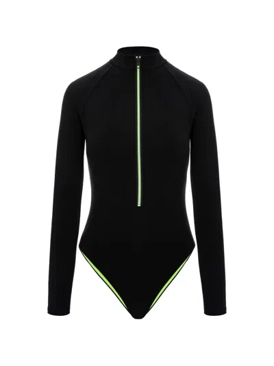 Noire Swimwear Long-sleeve Swimsuit In Black