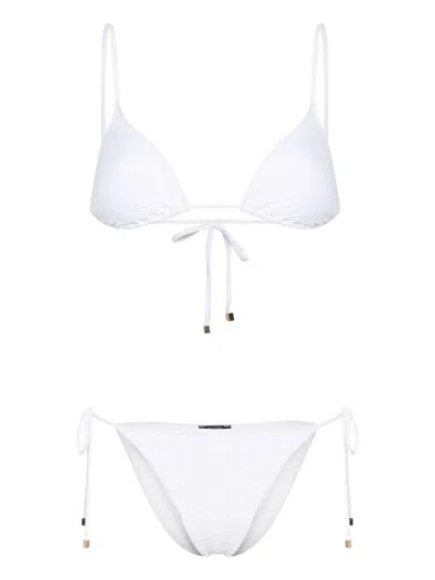 Noire Swimwear Nikki Snakeskin-effect Bikini Set In White