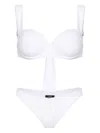Noire Swimwear Nikki Snakeskin-effect Bikini Set In White