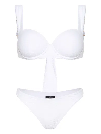 Noire Swimwear Nikki Snakeskin-effect Bikini Set In White