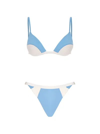 Noire Swimwear Nyra Alice Triangle Bikini In Blue