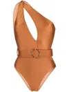 Noire Swimwear One-shoulder Swimsuit In Neutrals