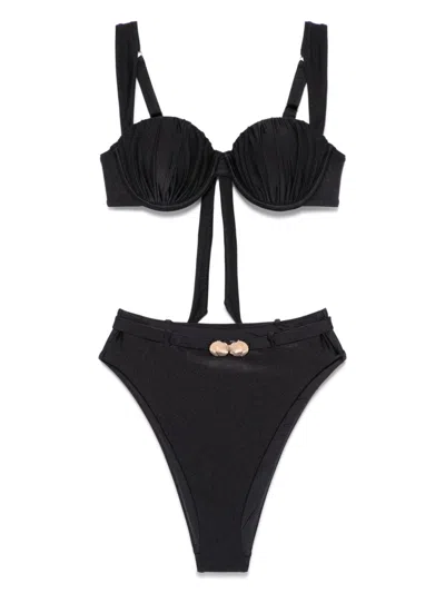Noire Swimwear Onyx Bikini Set In Black