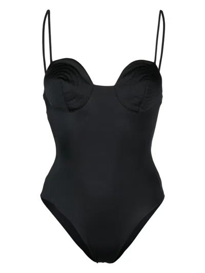 Noire Swimwear Badeanzug Mit Rundem Ausschnitt In Black